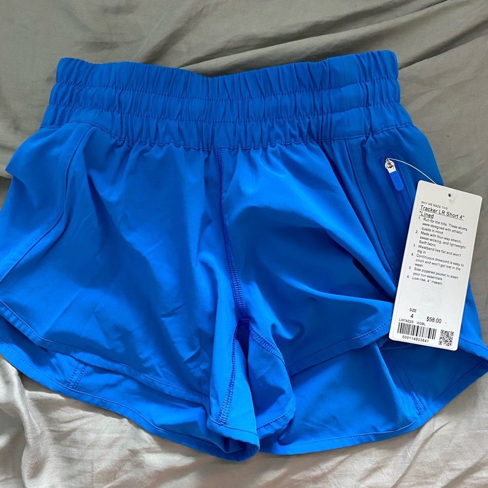NWT lululemon tracker short sz 4
